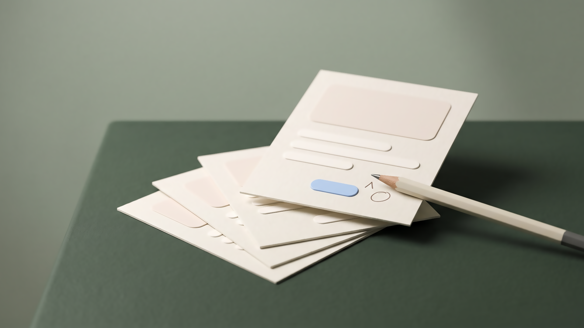 A minimal restock alert email mockup on a laptop screen, showing a product photo and a single back-in-stock button, next to a printed copy with editing marks